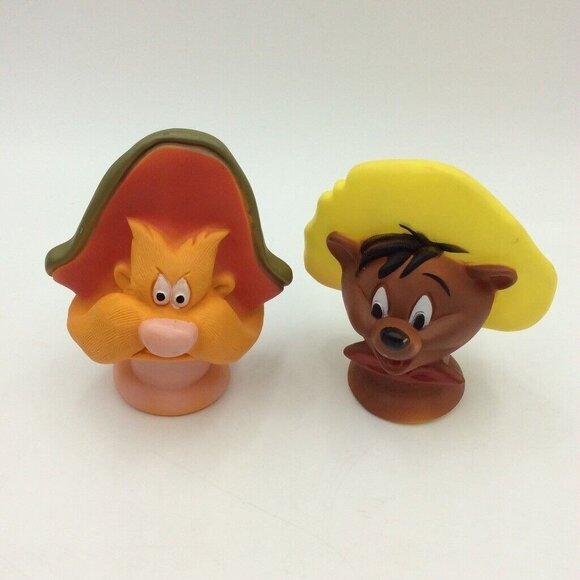 Vintage 60s Warner Bros Looney Tunes Yosemite Sam Speedy Puppet Head Lot 2 - Picture 1 of 10